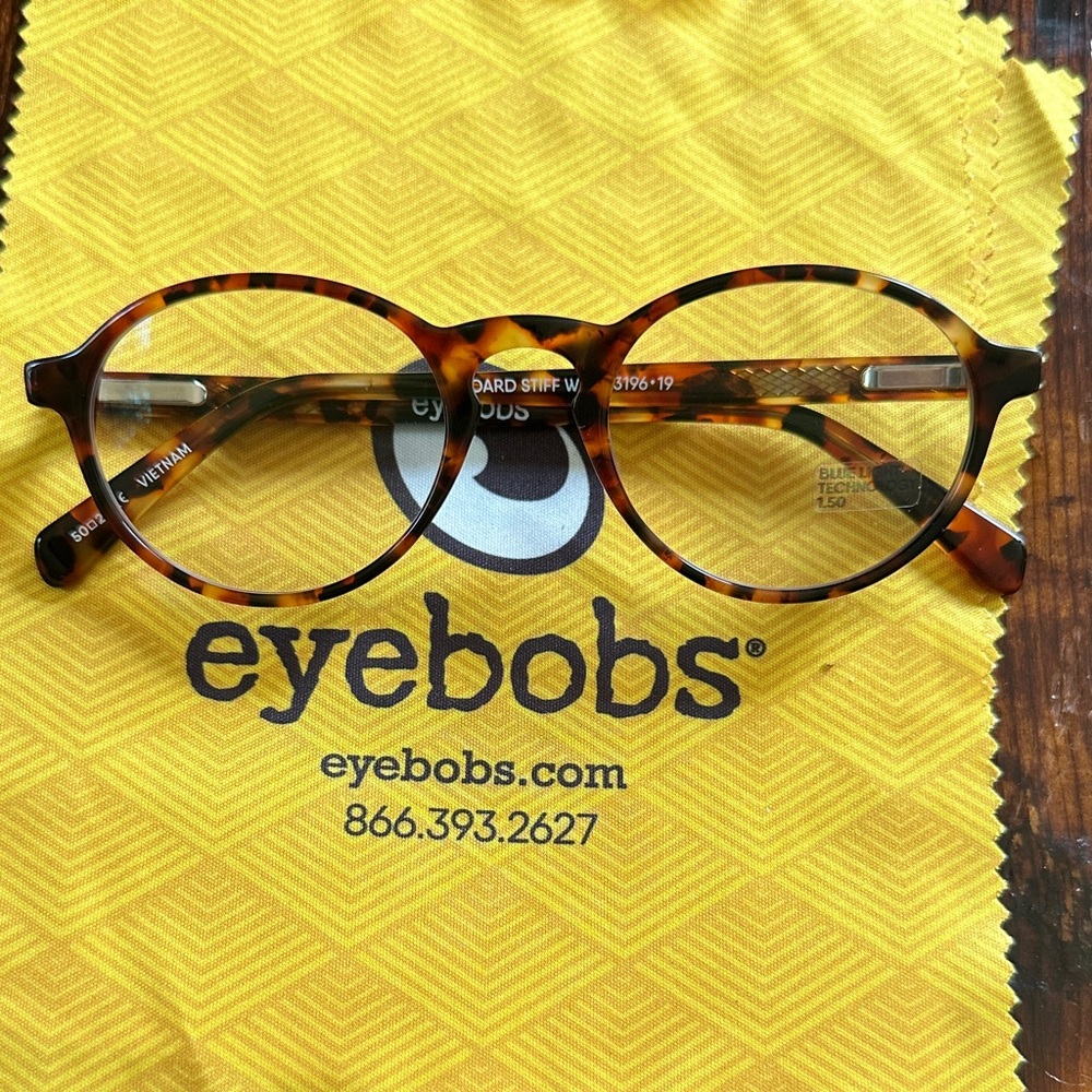 Eyebobs Tortoise Shell Glasses 1.5 readers with blue light technology